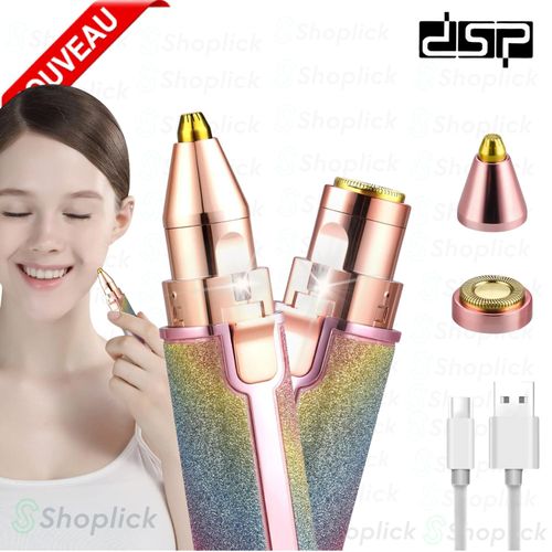 جهاز إزالة الشعر بمشط الحلاقة الكهربائي للسيدات، قابل لإعادة الشحن عبر USB 2 في 1 مع ضوء LED مدمج -70209