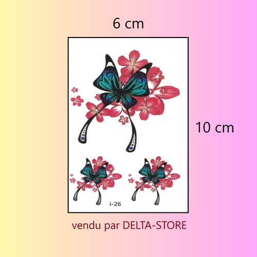 Tatouage temporaire de papillons colorés