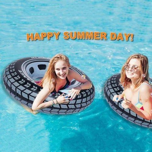 Bouée gonflable en forme de roue pour piscine et mer 90 cm