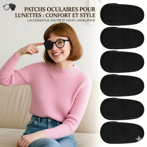 Lot de 4 Cache-Œil pour Lunettes Réutilisable – Patchs Occulaires pour Amblyopie et Strabisme, Cache-Œil Médical Confortable pour Adultes et Enfants, Adapté à l’Œil Gauche ou Droit