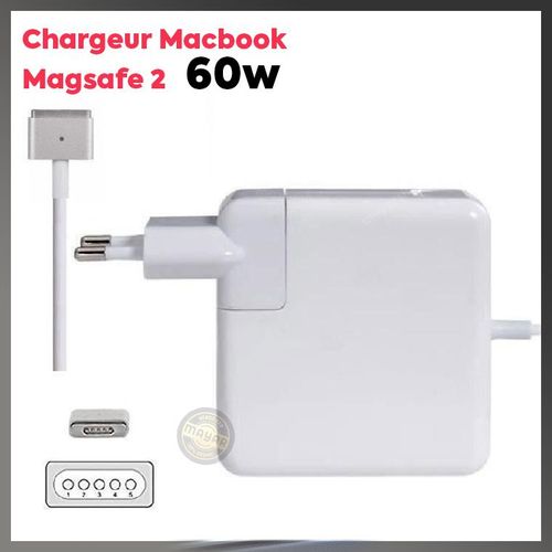 Chargeur 60W MagSafe 2 T-Tip pour MacBook Pro Retina 13" (2012–2016)