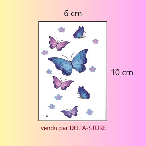 Tatouage temporaire de papillons colorés