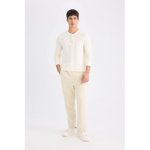 Pantalon Homme coupe regular en coton - Écru - D9707AX.
