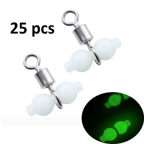 25pcs Émerillon de pêche à 3 voies en croix lumineuse pour pêche en mer