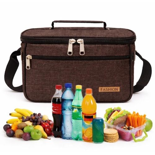 حقيبة غداء محمولة معزولة، وعاء حراري للأطعمة، صندوق غداء مضاد للماء للبراد المكتبي مع حزام كتف، حقيبة معزولة