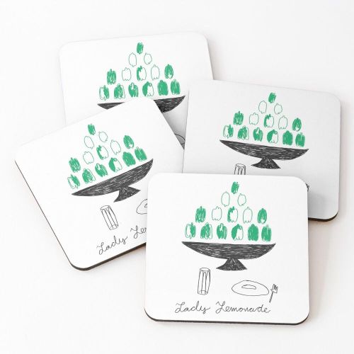 4 Dessous de Verre Dame Limonade sous tasse unique