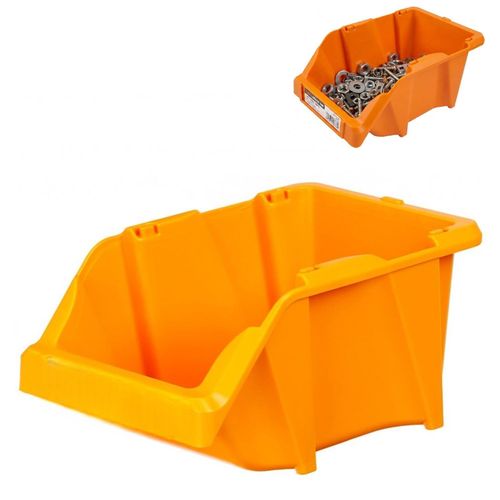 Bac de Rangement à Bec Empilable Boîte de Stockage Atelier pour Vis Outils et Accessoires