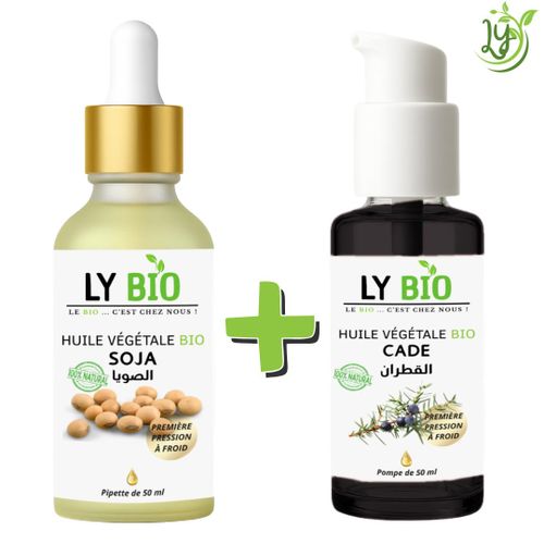 مجموعة زيت الصويا 50 مل - قطارة + زيت الكادي 50 مل - مضخة