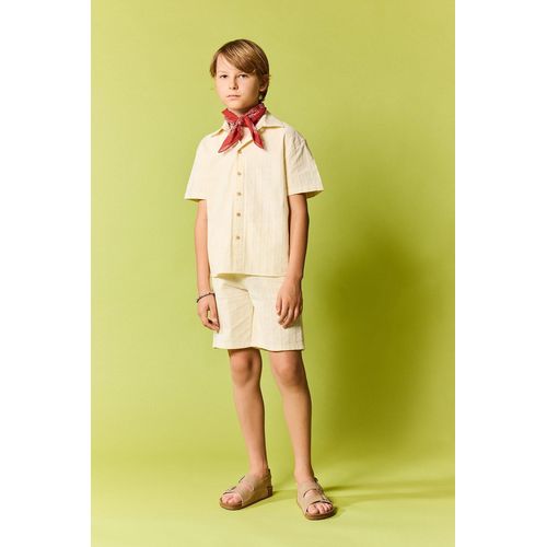 Short Coupe régulière Garçon Écru