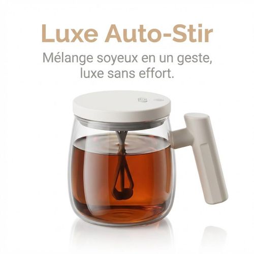 Tasse à Café Portative à Agitation Automatique Rechargeable – Mug Mélangeur Électrique 400ml avec Couvercle, Durable et Pratique pour Boissons Chaudes et Froides