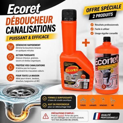 débouche 1200ML + Déboucheur Liquide pour Syphons et Tuyauterie 250ML