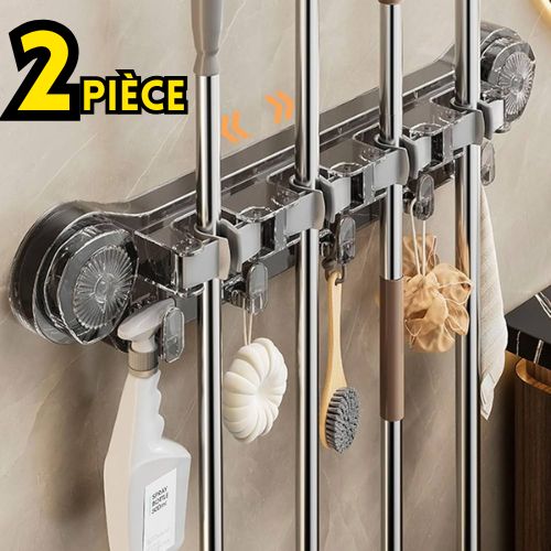 2PCS Support Mural 4-en-1 pour Balais et Brosses – Rangement Pratique et Gain de Place
