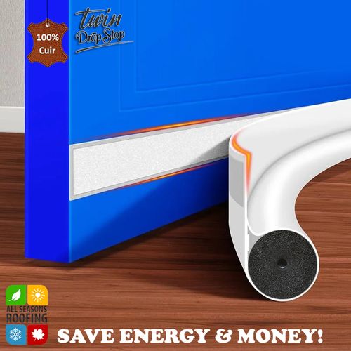 Coupe-vent, bande météo anti-poussière et insonorisée sur un côté, bande d'étanchéité sous la porte