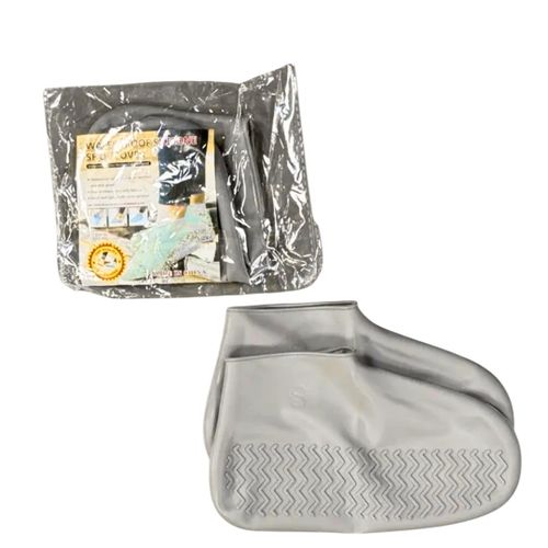 غطاء أحذية من السيليكون غير قابل للانزلاق - الحجم XL - حماية من المطر رمادي