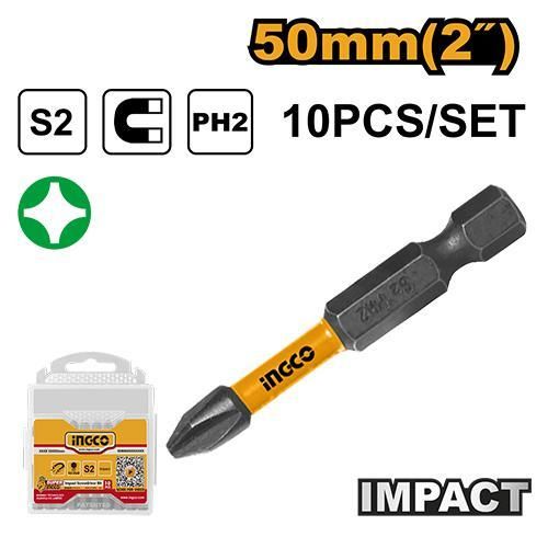 Set 10 Embouts À Percussion Ph2 50mm