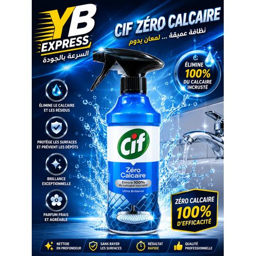 Zéro Calcaire – Spray Anticalcaire Ultra Brillance – Élimine 100 % du Calcaire Incrusté – 435 ml