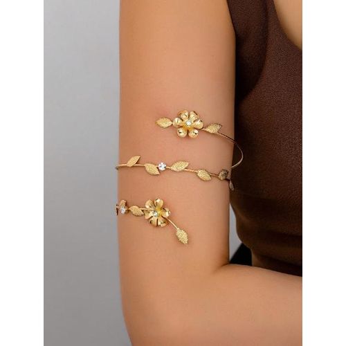 Brassard dcoratif floral en mtal - Bracelet de bras Pour Femmes