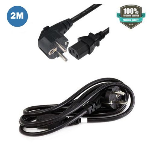 Câble d'alimentation 2M d'origine pour ordinateur, écran, imprimante CEE 7/7 IEC320 C13