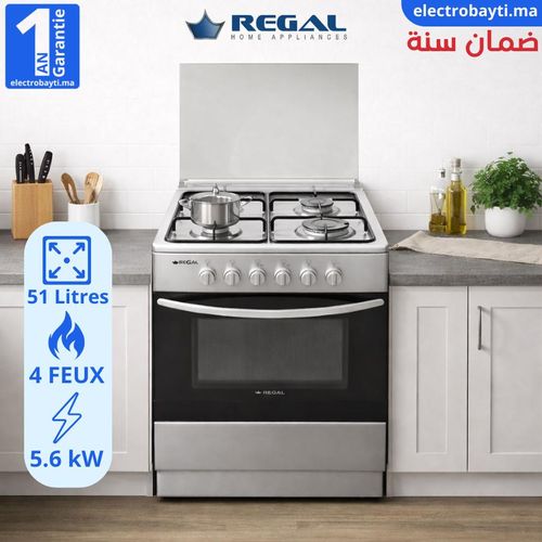 Cuisinière à gaz 4 Brûleurs , 51 Litres , 5.6 kW - CS5057R