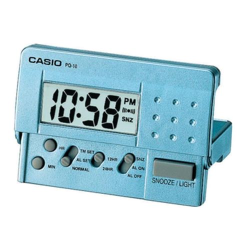 Reveil numerique PQ-10D Réveil de voyage avec lumière et répétition Bleu avec affichage