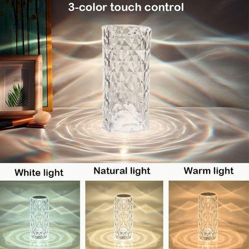 Lampe de Table en cristal 16 couleurs, projecteur tactile LED