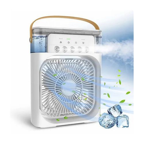 مكيف هواء محمول صغير مضيئ ليد، مروحة مع ببخاخ المياه شكل مبخرة، مروحة المنزل تطلق رذاذ بخار الماء المنعش كليما سطح المكتب مبرد الهواء مروحة التبريد