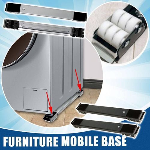 Support de meuble réglable pour réfrigérateur et Machine à laver Base Mobile support de chariot robuste fixe 2 pièces