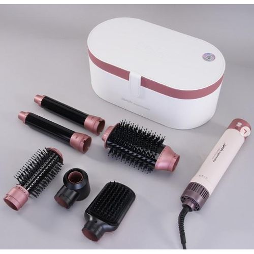 Kit de coiffure multifonction 6 en 1 Lisseur, brosse chauffante volumisante, boucleur rotatif automatique