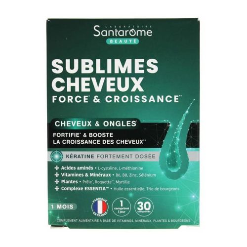 Complément Alimentaire Cheveux & Ongles - Force, Brillance et Croissance Naturelle - pour Beauté et Vitalité - 30 Capsules (Fabrique en France)