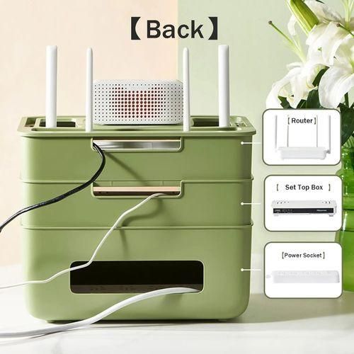 Boîte de rangement transparente pour modem routeur Wifi sans fil, couverture parfaite, multiprise et gestion des câbles, étagère cachée