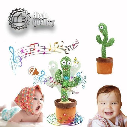 Cactus Dansant et Parlant – Jouet Musical Interactif en Peluche avec Lumières et Haut-Parleur