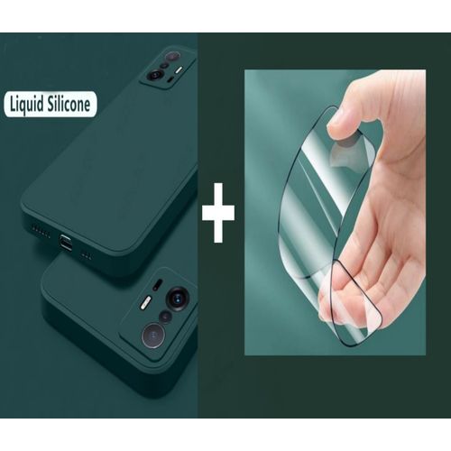 Céramique anti casé Xiaomi Mi 11T + pochette Xiaomi mi 11T Mate Vert