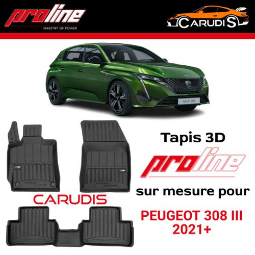 Tapis 3D de luxe pour Peugeot 308 III, sur mesure exacte, sans odeur, imperméable
