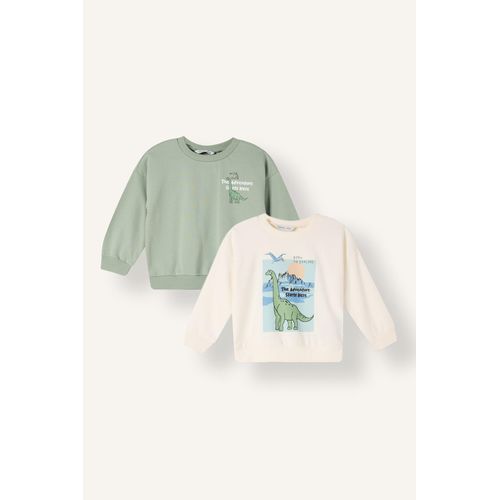 Lot de Sweatshirts oversize 100% coton imprimés à col rond pour bébé garçon