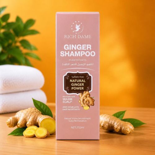 Shampooing au Gingembre 350 ml – Anti-chute, Nourrissant et Fortifiant pour Cheveux