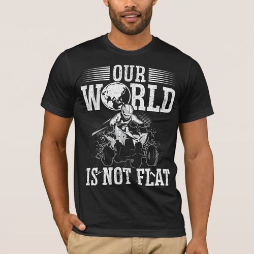 T-shirt men Our world is not a flat mountain bike