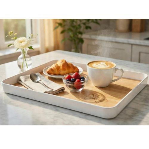 Plateau de service rectangulaire portable pour desserts, fruits et pâtisseries