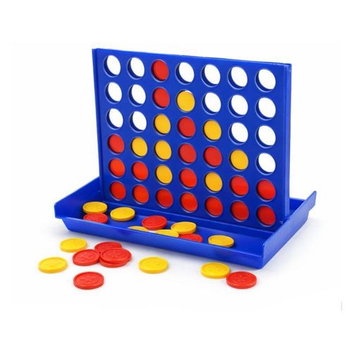 Jeu de société de voyage type puissance 4 pour enfants dès 3 ans, plateau pliable avec grille verticale et pions rouges et jaunes, jeu de stratégie à deux joueurs pour la maison, les déplacements, les loisirs en famille et les moments de jeu nomades