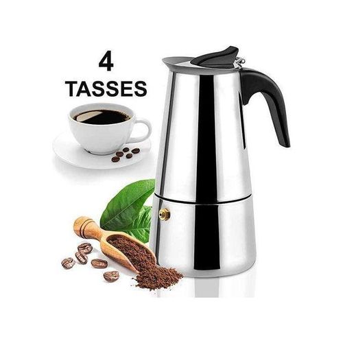 Cafetière italienne inox 4 tasses – accessoire indispensable pour préparer un café maison de qualité professionnelle