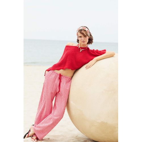 Pantalon large froissé à taille élastique