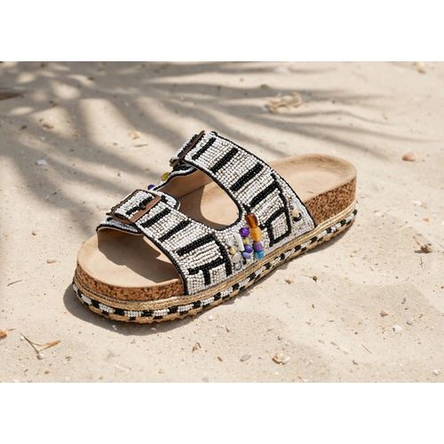 Sandales chic à strass et boucles
