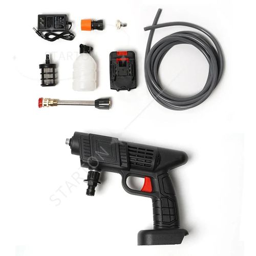 Nettoyeur Haute Pression Sans Fil Portable, Pistolet Lavage Voiture Rechargeable Batterie, Machine Nettoyage Eau pour Voiture Jardin Balcon Fenêtres avec Réservoir Mousse et Accessoires