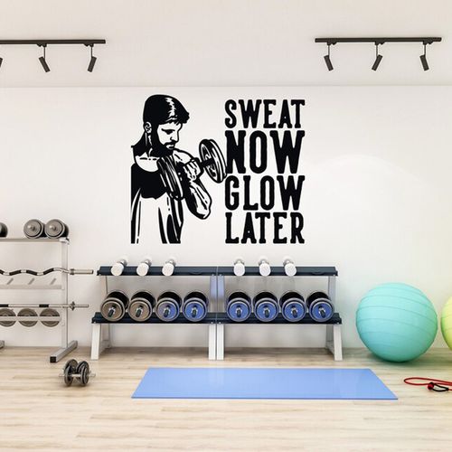Autocollant mural en vinyle pour décoration de salle de sport,