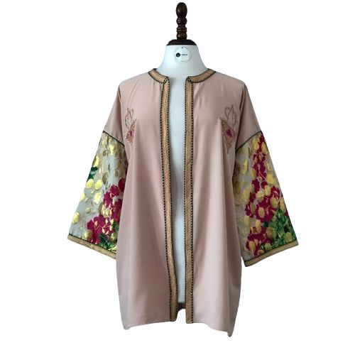 Kimono Beige Brodé