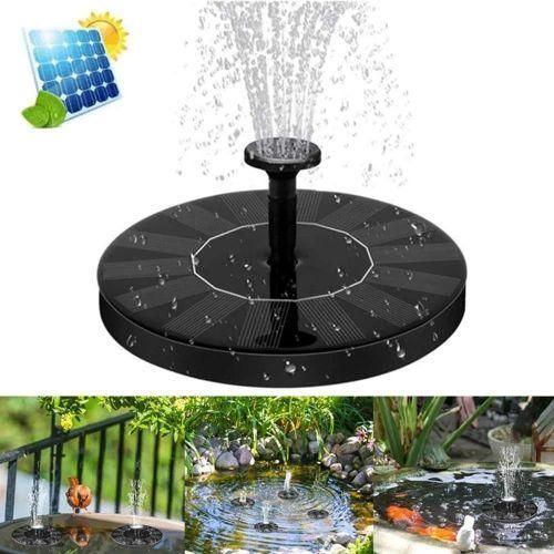 Fontaine Solaire Flottante pour Bassin et Jardin – Pompe à Eau Solaire avec 7 Buses Interchangeables – Fontaine Décorative pour Étang, Piscine, Bain d'Oiseaux, Aquarium et Extérieur
