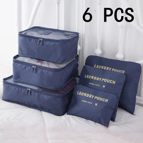 Sac de Rangement de Voyage pour Vêtements, Ensemble de 6 Pièces, pour Garde-Robe, Valise en Poudre, Étui pour Chaussures, Cube d'Emballage