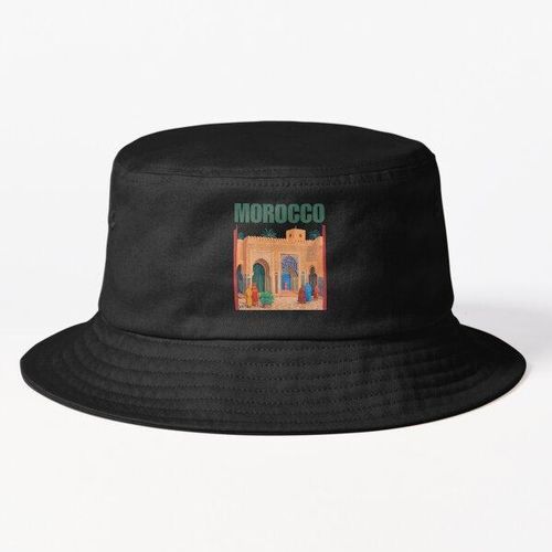 Moroccan Archway Market Scene in Marrakech Chapeaux Bob avec design unique