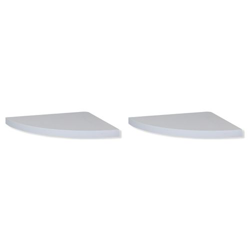Étagère Murale - Design d'Angle - Rangement d'Intérieur - Blanc 23x23.5x1.8cm - Lot de 2
