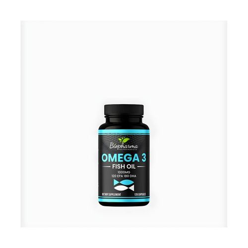 Complément Alimentaire Oméga 3 - Huile de Poisson 1000mg EPA/DHA - Soutien Cardiaque & Cérébral - 120 Capsules