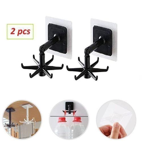 2 Crochets mural multi-usages Crochet organisateur de cuisine rotatif à 360